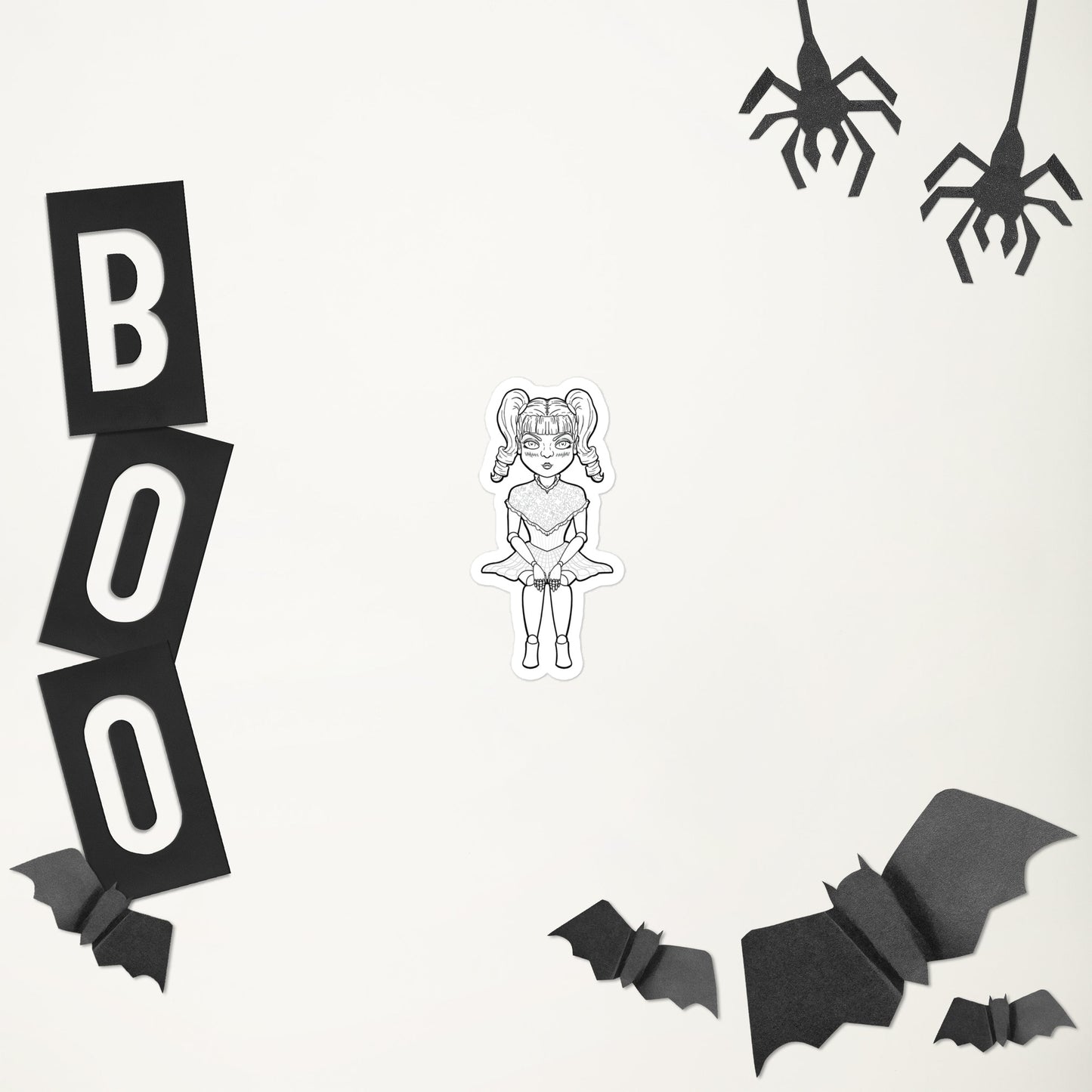 Lovely Doll B&W sticker