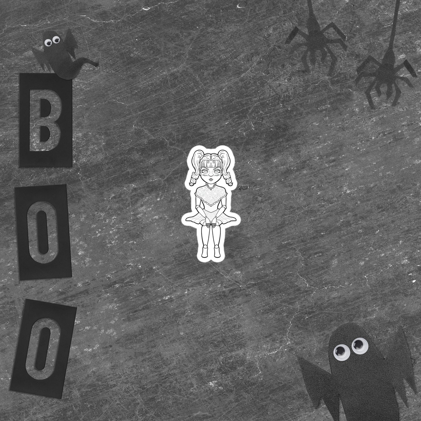 Lovely Doll B&W sticker