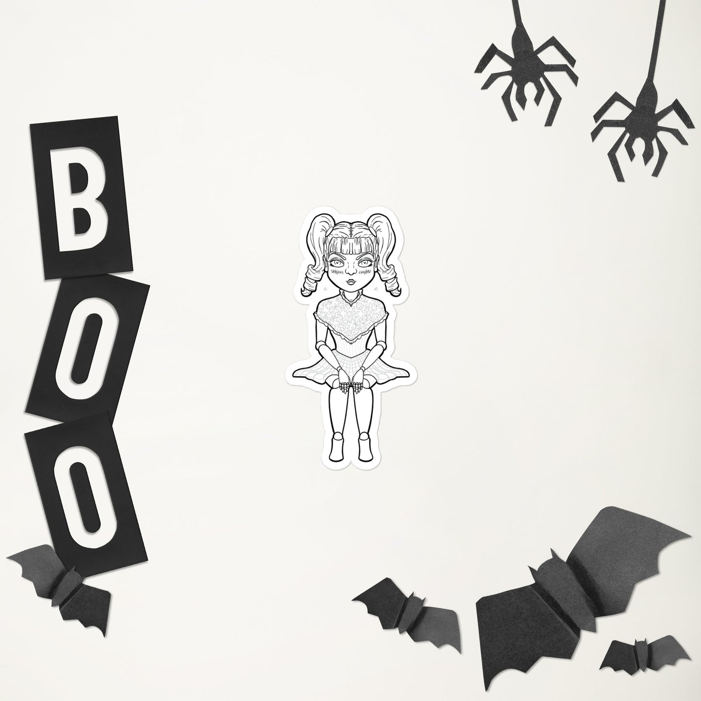 Lovely Doll B&W sticker