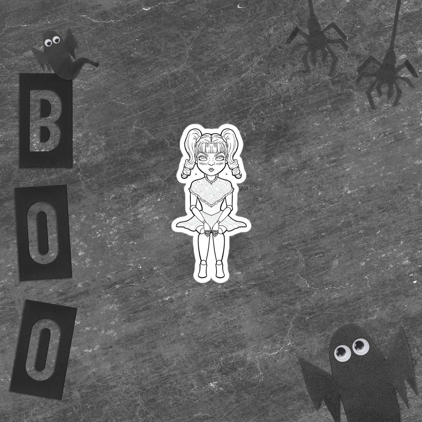 Lovely Doll B&W sticker