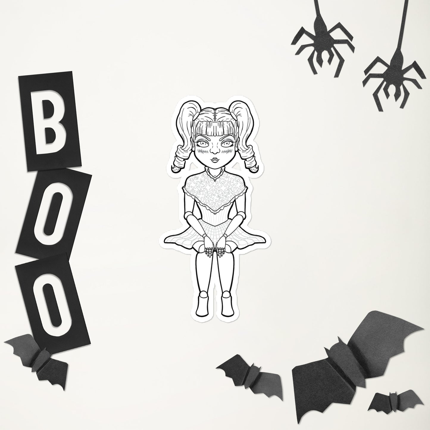 Lovely Doll B&W sticker