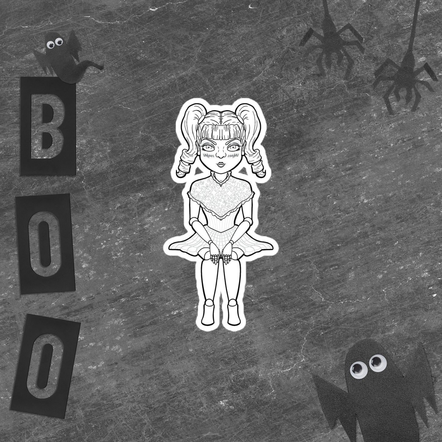 Lovely Doll B&W sticker
